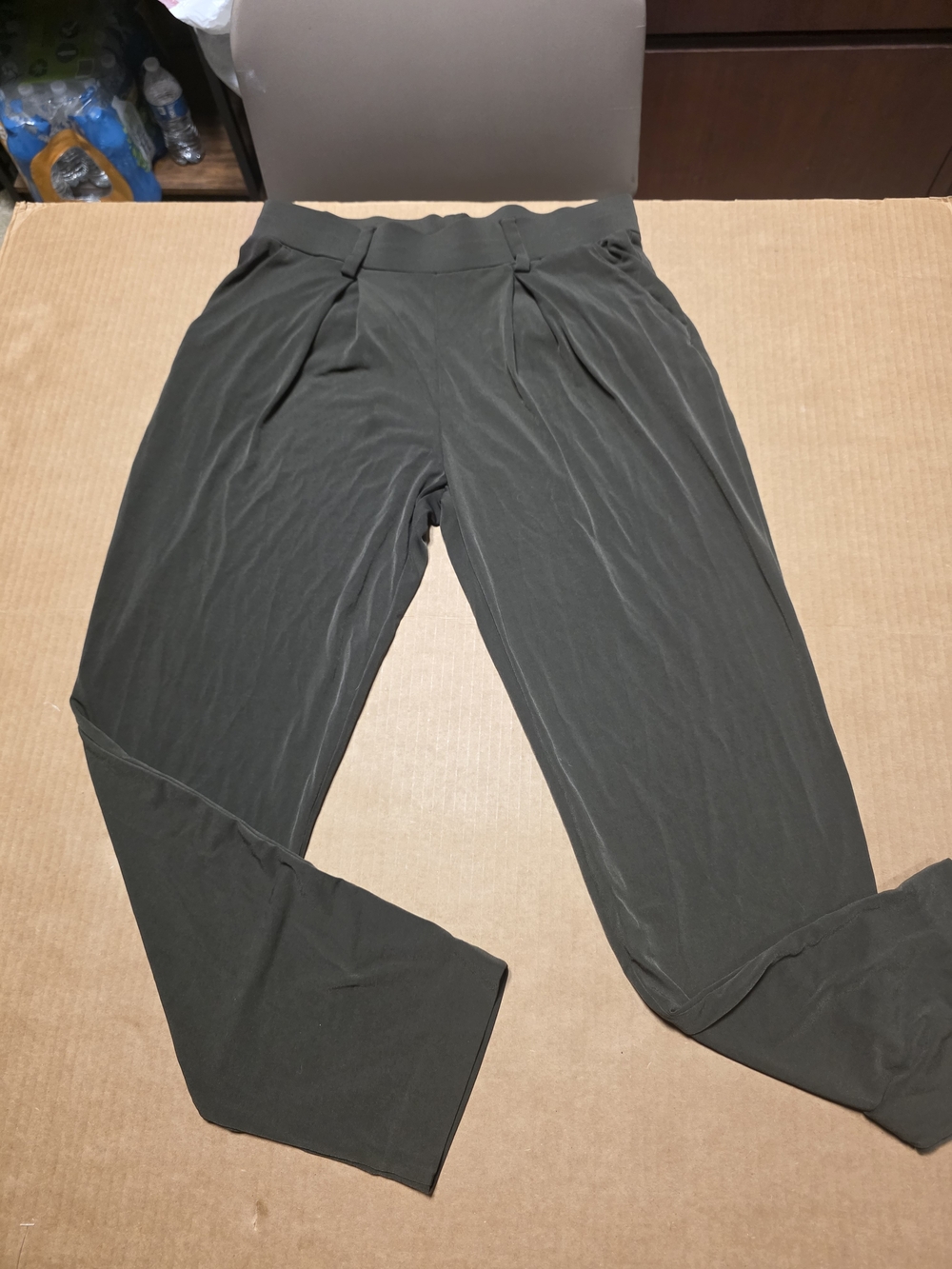 Express Lightweight Dress Pant Trousers Olive Green Size S